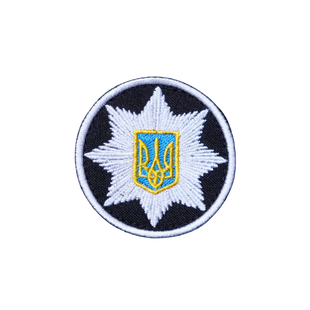 Кокарда поліції кругла,кольорова 0200 фото